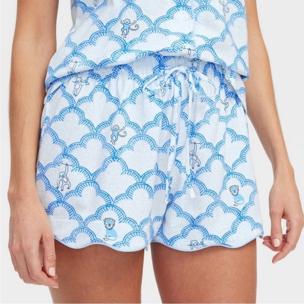 Roller Rabbit Blue Scallop-Print Pajama Set - Picture 2 of 13